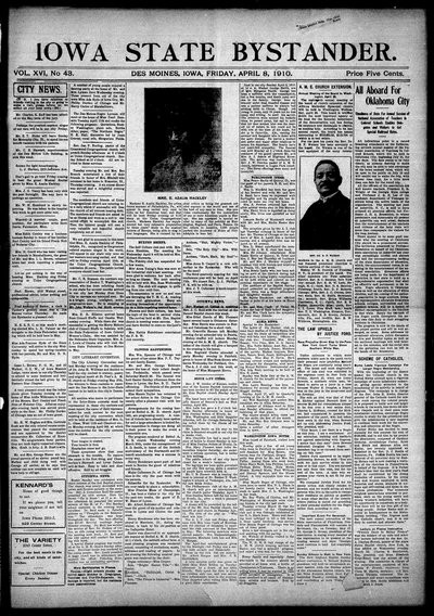 Iowa State Bystander, Apr 8, 1910