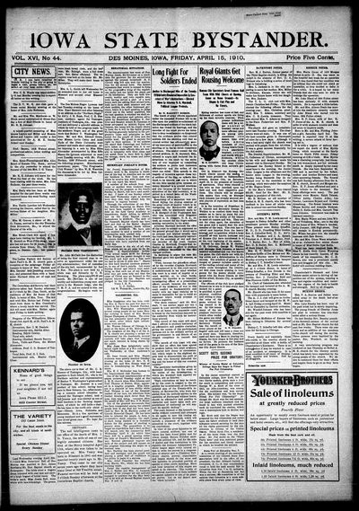 Iowa State Bystander, Apr 15, 1910