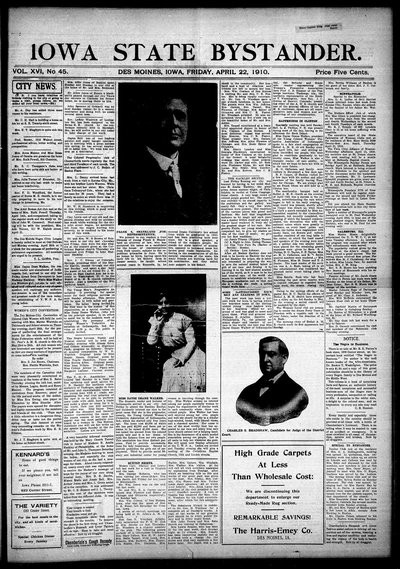 Iowa State Bystander, Apr 22, 1910