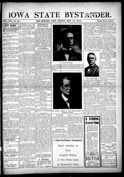 Iowa State Bystander, May 13, 1910