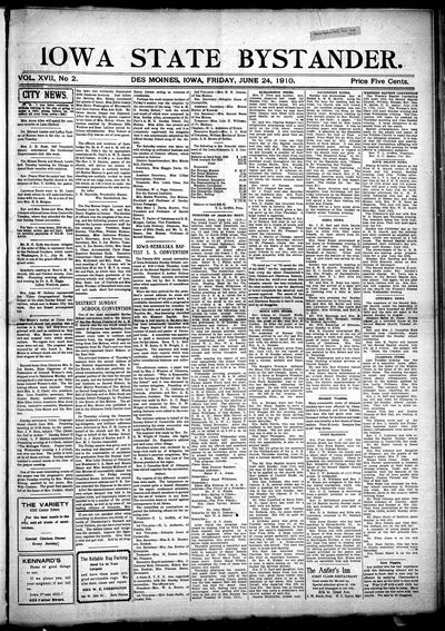 Iowa State Bystander, Jun 24, 1910