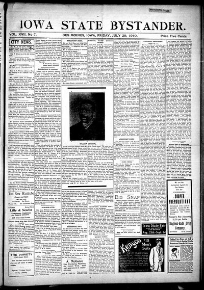 Iowa State Bystander, Jul 29, 1910