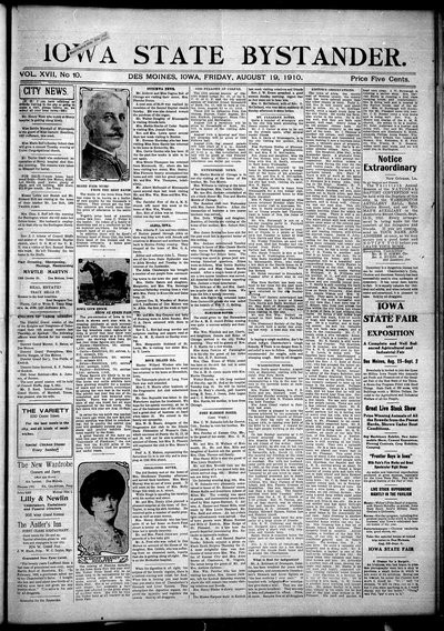 Iowa State Bystander, Aug 19, 1910