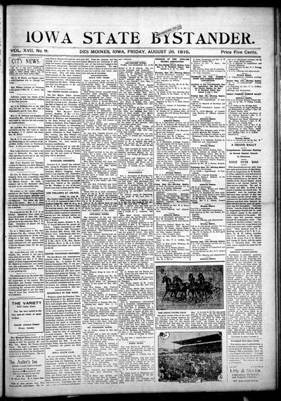 Iowa State Bystander, Aug 26, 1910