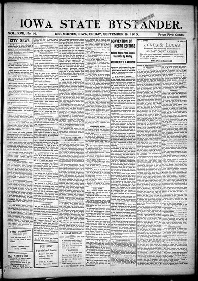 Iowa State Bystander, Sep 16, 1910