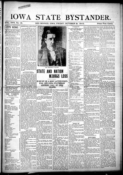 Iowa State Bystander, Oct 21, 1910