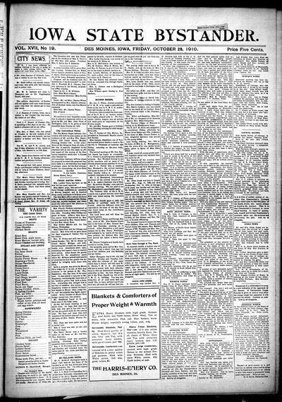 Iowa State Bystander, Oct 28, 1910