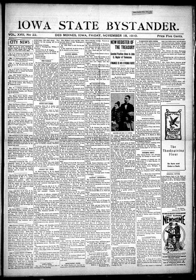 Iowa State Bystander, Nov 18, 1910