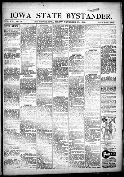 Iowa State Bystander, Nov 25, 1910
