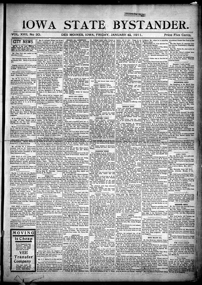 Iowa State Bystander, Jan 13, 1911
