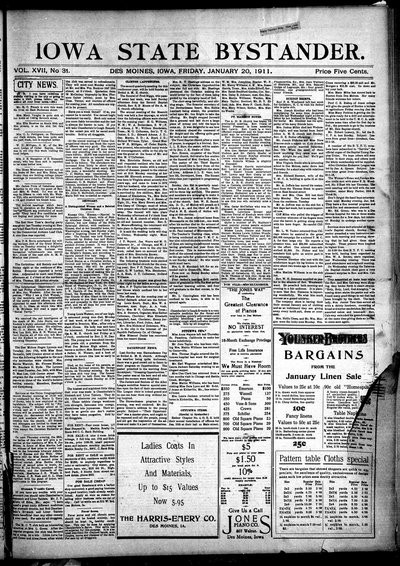 Iowa State Bystander, Jan 20, 1911