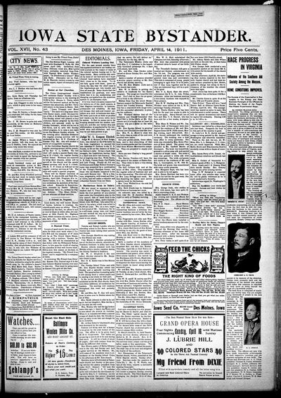 Iowa State Bystander, Apr 14, 1911