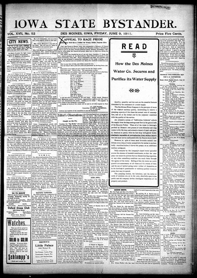 Iowa State Bystander, Jun 9, 1911