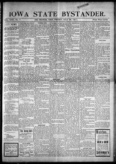 Iowa State Bystander, Jul 28, 1911