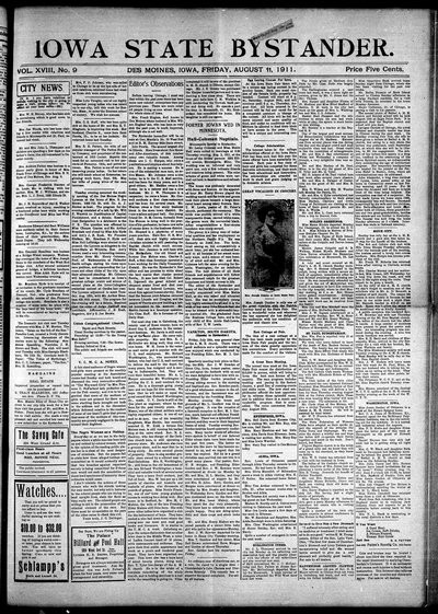 Iowa State Bystander, Aug 11, 1911