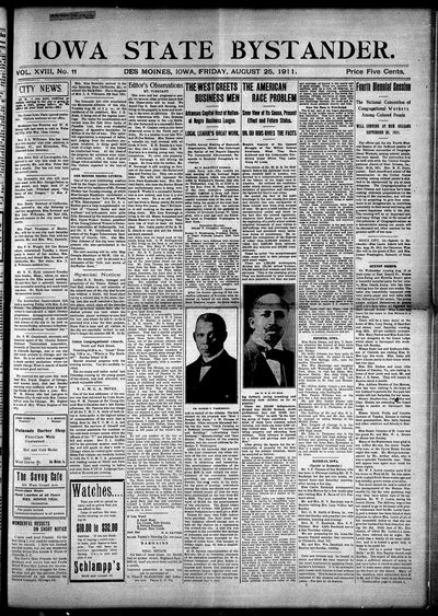 Iowa State Bystander, Aug 25, 1911