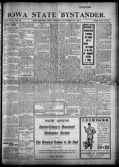 Iowa State Bystander, Oct 20, 1911