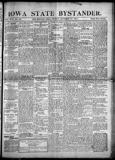 Iowa State Bystander, Oct 27, 1911