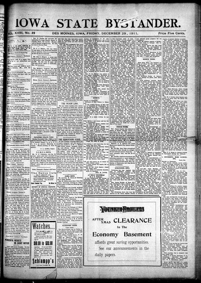 Iowa State Bystander, Dec 29, 1911
