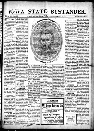 Iowa State Bystander, Feb 9, 1912