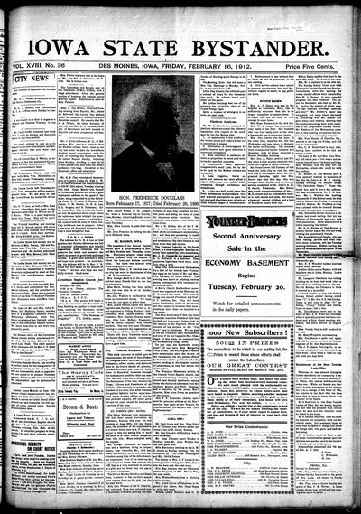 Iowa State Bystander, Feb 16, 1912