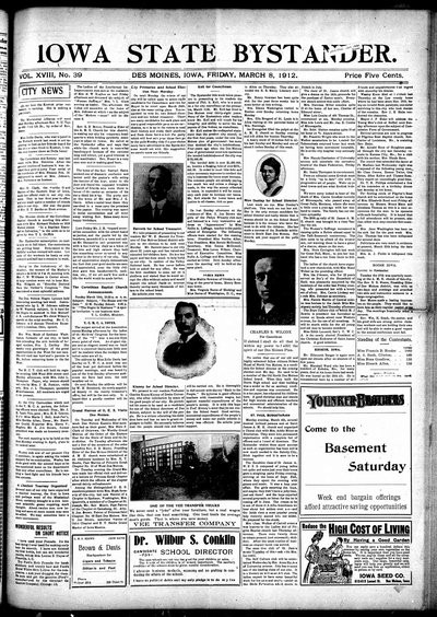 Iowa State Bystander, Mar 8, 1912