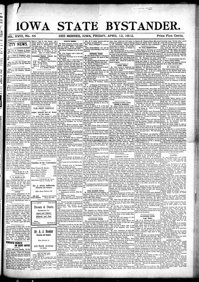 Iowa State Bystander, Apr 12, 1912