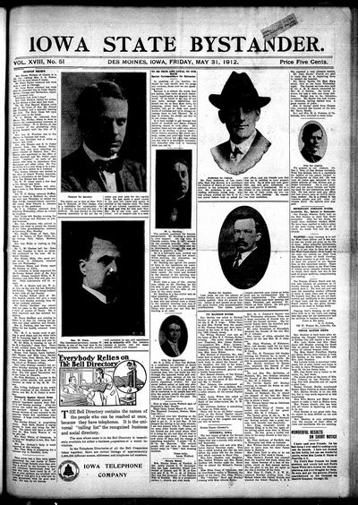 Iowa State Bystander, May 31, 1912