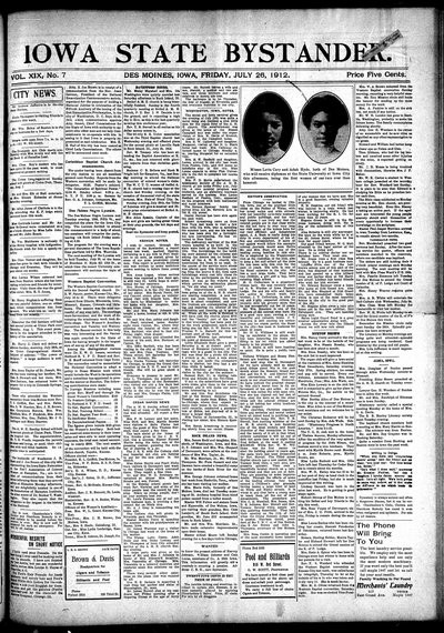 Iowa State Bystander, Jul 26, 1912