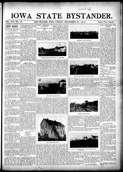 Iowa State Bystander, Dec 27, 1912
