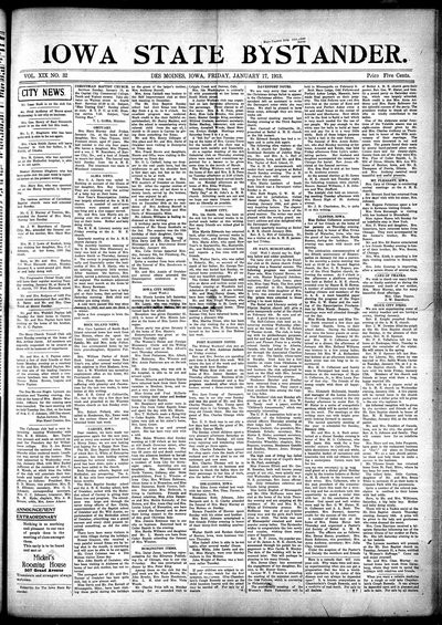 Iowa State Bystander, Jan 17, 1913