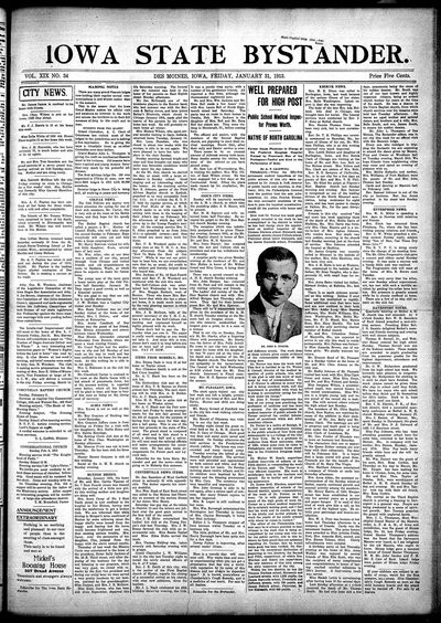 Iowa State Bystander, Jan 31, 1913