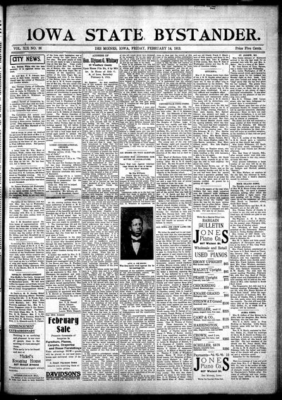 Iowa State Bystander, Feb 14, 1913