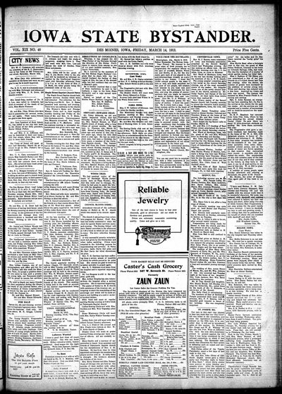 Iowa State Bystander, Mar 14, 1913