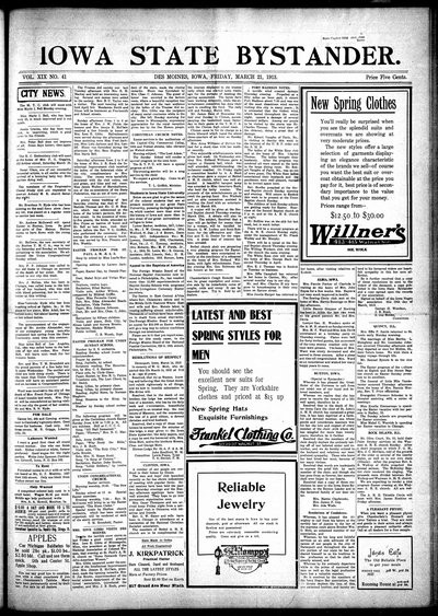 Iowa State Bystander, Mar 21, 1913