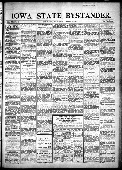 Iowa State Bystander, Mar 28, 1913