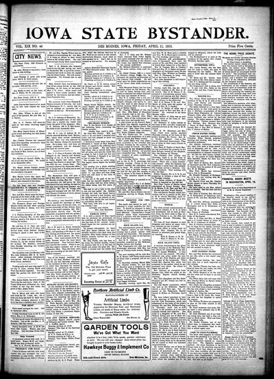 Iowa State Bystander, Apr 11, 1913