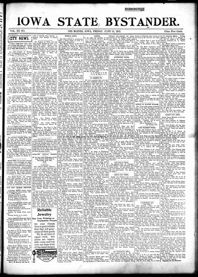Iowa State Bystander, Jun 13, 1913