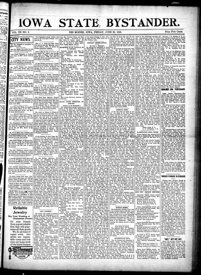 Iowa State Bystander, Jun 20, 1913