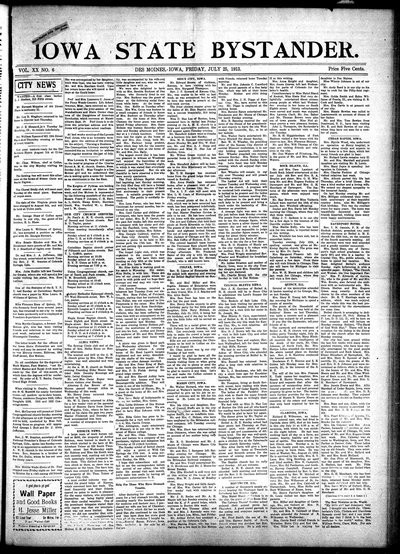 Iowa State Bystander, Jul 25, 1913