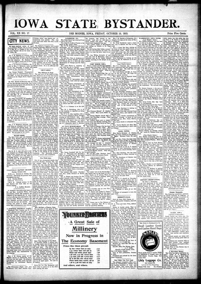 Iowa State Bystander, Oct 10, 1913