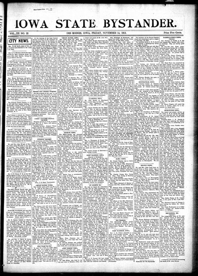 Iowa State Bystander, Nov 14, 1913