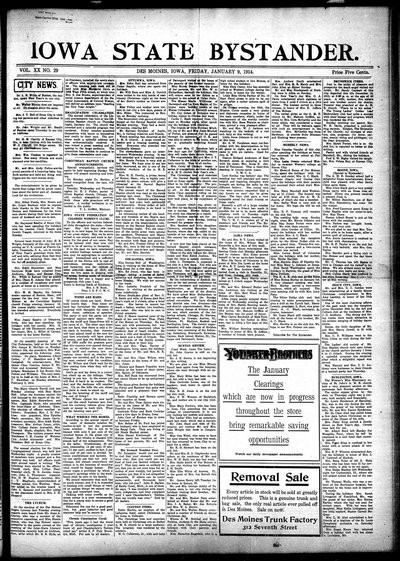 Iowa State Bystander, Jan 9, 1914