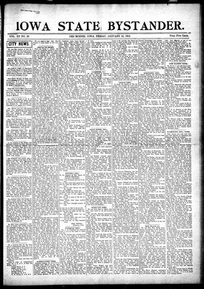 Iowa State Bystander, Jan 16, 1914