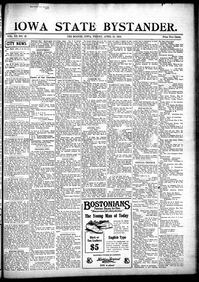 Iowa State Bystander, Apr 10, 1914