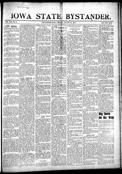 Iowa State Bystander, Aug 14, 1914