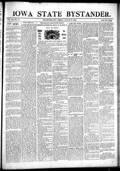 Iowa State Bystander, Aug 21, 1914