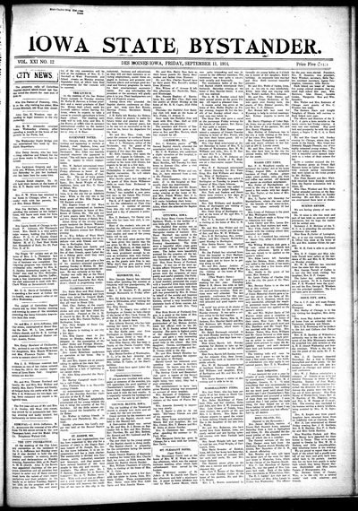 Iowa State Bystander, Sep 11, 1914