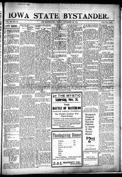 Iowa State Bystander, Nov 20, 1914