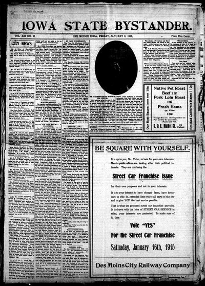 Iowa State Bystander, Jan 8, 1915